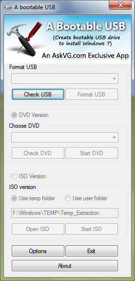 Installer Win7 à partir d'une clé USB